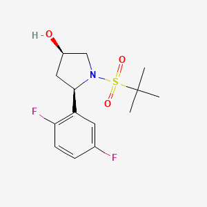 molecular formula C14H19F2NO3S B14016482 (3R,5R)-1-(tert-Butylsulfonyl)-5-(2,5-difluorophenyl)pyrrolidin-3-ol 