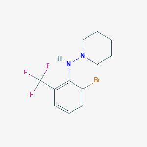 molecular formula C12H14BrF3N2 B1401650 N-(2-Bromo-6-(trifluoromethyl)-phenyl)piperidin-1-amine CAS No. 1713162-73-2