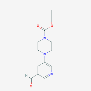 molecular formula C15H21N3O3 B1401654 tert-Butyl 4-(5-formylpyridin-3-yl)piperazine-1-carboxylate CAS No. 1779133-97-9