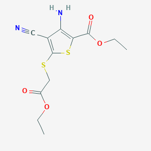 Ethyl 3-amino-4-cyano-5-(2-ethoxy-2-oxoethyl)sulfanylthiophene-2-carboxylate