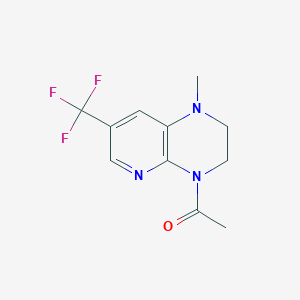 molecular formula C11H12F3N3O B1401670 1-(1-Methyl-7-trifluoromethyl-2,3-dihydro-1H-pyrido[2,3-b]pyrazin-4-yl)-ethanone CAS No. 1311280-03-1