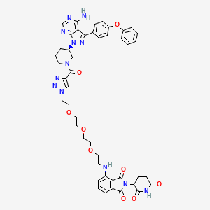 4-((2-(2-(2-(2-(4-((R)-3-(4-amino-3-(4-phenoxyphenyl)-1H-pyrazolo[3,4-d]pyrimidin-1-yl)piperidine-1-carbonyl)-1H-1,2,3-triazol-1-yl)ethoxy)ethoxy)ethoxy)ethyl)amino)-2-(2,6-dioxopiperidin-3-yl)isoindoline-1,3-dione