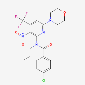 molecular formula C21H22ClF3N4O4 B1401672 N-丁基-4-氯-N-(6-吗啉-4-基-3-硝基-4-三氟甲基吡啶-2-基)-苯甲酰胺 CAS No. 1311279-92-1