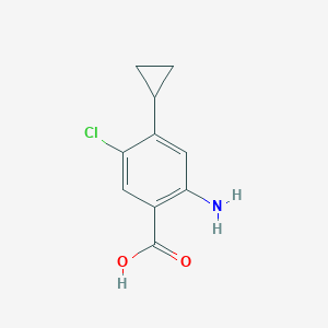 molecular formula C10H10ClNO2 B14016757 2-Amino-5-chloro-4-cyclopropylbenzoic acid 