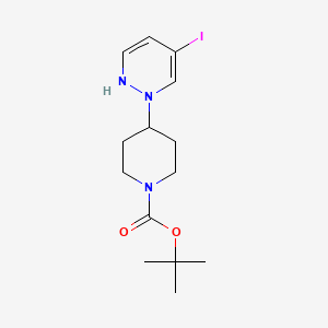 molecular formula C14H22IN3O2 B1401676 叔丁基 4-(5-碘哒嗪-1(2H)-基)哌啶-1-羧酸酯 CAS No. 1245646-75-6