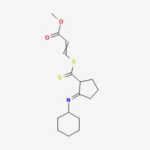 molecular formula C16H23NO2S2 B14016804 Methyl 3-(2-cyclohexyliminocyclopentanecarbothioyl)sulfanylprop-2-enoate CAS No. 63018-06-4