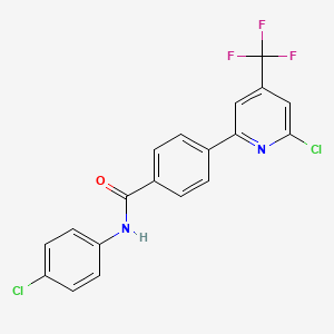 molecular formula C19H11Cl2F3N2O B1401681 N-(4-氯苯基)-4-(6-氯-4-三氟甲基吡啶-2-基)苯甲酰胺 CAS No. 1311279-80-7