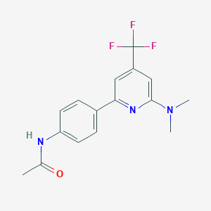 molecular formula C16H16F3N3O B1401686 N-[4-(6-二甲氨基-4-三氟甲基-吡啶-2-基)-苯基]-乙酰胺 CAS No. 1311278-82-6