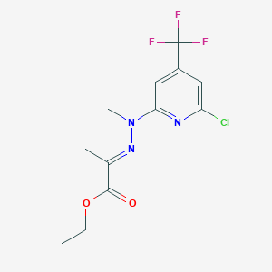 molecular formula C12H13ClF3N3O2 B1401697 2-[(6-氯-4-三氟甲基-吡啶-2-基)-甲基-腙]-丙酸乙酯 CAS No. 1311283-76-7