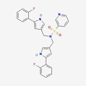 molecular formula C27H22F2N4O2S B14017044 N,N-Bis((5-(2-fluorophenyl)-1H-pyrrol-3-yl)methyl)pyridine-3-sulfonamide 