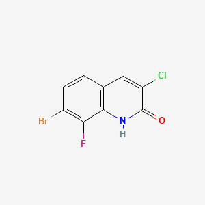 molecular formula C9H4BrClFNO B14017072 7-Bromo-3-chloro-8-fluoroquinolin-2(1H)-one 