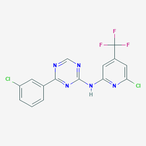 molecular formula C15H8Cl2F3N5 B1401716 [4-(3-Chloro-phenyl)-[1,3,5]triazin-2-yl]-(6-chloro-4-trifluoromethyl-pyridin-2-yl)-amine CAS No. 1311278-30-4