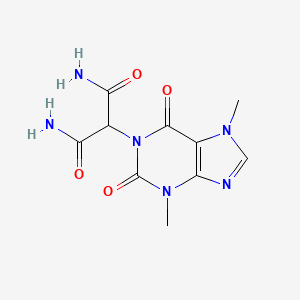 molecular formula C10H12N6O4 B14017218 2-(3,7-Dimethyl-2,6-dioxopurin-1-yl)propanediamide CAS No. 62787-60-4