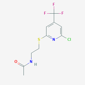 molecular formula C10H10ClF3N2OS B1401727 N-[2-(6-Chloro-4-trifluoromethyl-pyridin-2-ylsulfanyl)-ethyl]-acetamide CAS No. 1311279-79-4