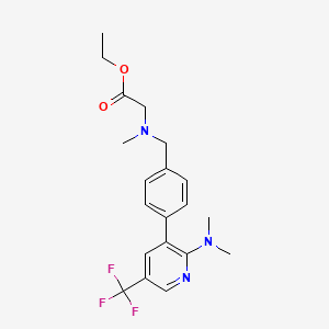 molecular formula C20H24F3N3O2 B1401729 {[4-(2-Dimethylamino-5-trifluoromethyl-pyridin-3-yl)-benzyl]-methyl-amino}-acetic acid ethyl ester CAS No. 1311279-16-9