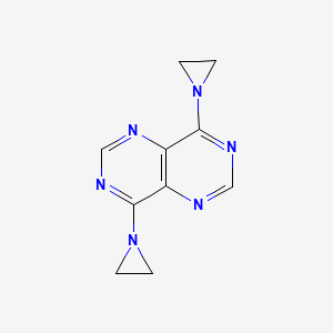 molecular formula C10H10N6 B14017298 4,8-Bis(aziridin-1-yl)pyrimido[5,4-d]pyrimidine CAS No. 2588-36-5