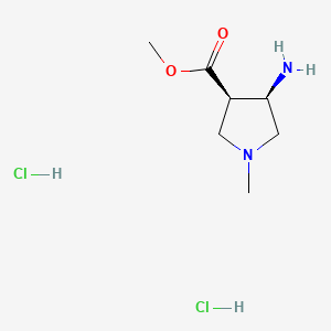 molecular formula C7H16Cl2N2O2 B14017329 Methyl cis-4-amino-1-methyl-pyrrolidine-3-carboxylate dihydrochloride 