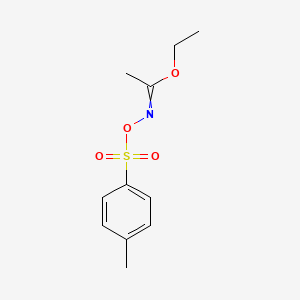 molecular formula C11H15NO4S B14017337 ethyl N-(4-methylphenyl)sulfonyloxyethanimidate CAS No. 52913-15-2