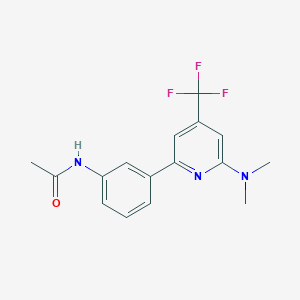 B1401736 N-[3-(6-Dimethylamino-4-trifluoromethyl-pyridin-2-yl)-phenyl]-acetamide CAS No. 1311280-00-8