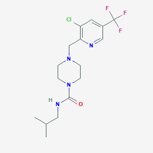 molecular formula C16H22ClF3N4O B1401738 4-(3-氯-5-三氟甲基-吡啶-2-基甲基)-哌嗪-1-羧酸异丁基酰胺 CAS No. 1311280-27-9
