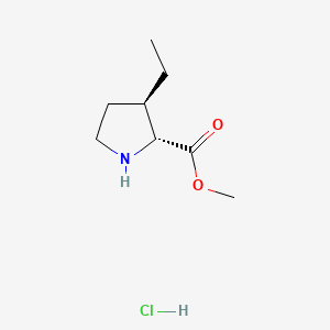 molecular formula C8H16ClNO2 B14017397 methyl (2R,3R)-3-ethylpyrrolidine-2-carboxylate;hydrochloride 