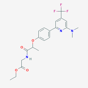 B1401740 {2-[4-(6-Dimethylamino-4-trifluoromethyl-pyridin-2-yl)-phenoxy]-propionylamino}-acetic acid ethyl ester CAS No. 1311278-73-5