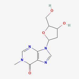 molecular formula C11H14N4O4 B14017401 9-(2-Deoxypentofuranosyl)-1-methyl-1,9-dihydro-6h-purin-6-one CAS No. 72398-31-3