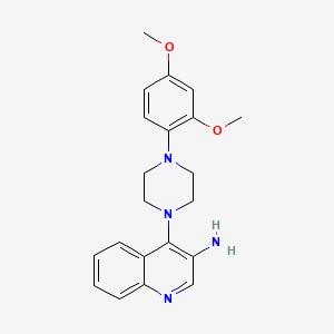 molecular formula C21H24N4O2 B14017424 4-[4-(2,4-Dimethoxyphenyl)piperazin-1-yl]quinolin-3-amine CAS No. 16018-10-3