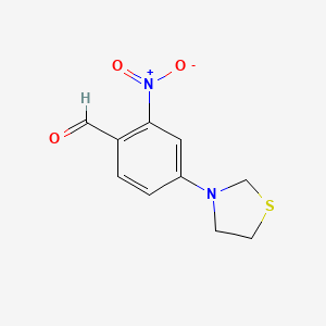 molecular formula C10H10N2O3S B1401744 2-硝基-4-(噻唑烷-3-基)苯甲醛 CAS No. 1707365-37-4