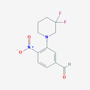 B1401745 3-(3,3-Difluoropiperidin-1-yl)-4-nitrobenzaldehyde CAS No. 1779118-37-4