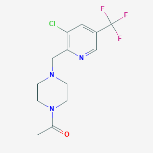molecular formula C13H15ClF3N3O B1401749 1-[4-(3-氯-5-三氟甲基-吡啶-2-基甲基)-哌嗪-1-基]-乙酮 CAS No. 1311278-95-1