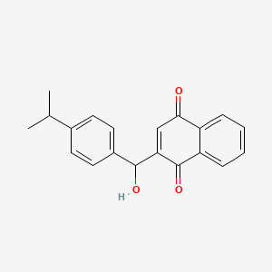 molecular formula C20H18O3 B14017510 1,4-Naphthalenedione,2-[hydroxy[4-(1-methylethyl)phenyl]methyl]- CAS No. 6629-22-7