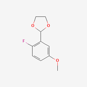 molecular formula C10H11FO3 B14017529 2-(2-Fluoro-5-methoxyphenyl)-1,3-dioxolane 