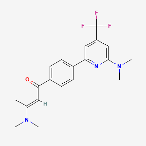 molecular formula C20H22F3N3O B1401755 (E)-3-二甲基氨基-1-[4-(6-二甲基氨基-4-三氟甲基吡啶-2-基)苯基]丁-2-烯-1-酮 CAS No. 1311283-92-7