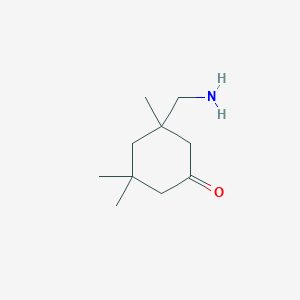 molecular formula C10H19NO B14017551 3-(Aminomethyl)-3,5,5-trimethylcyclohexanone CAS No. 6309-20-2