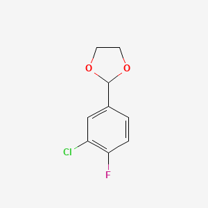 molecular formula C9H8ClFO2 B14017581 2-(3-Chloro-4-fluorophenyl)-1,3-dioxolane 