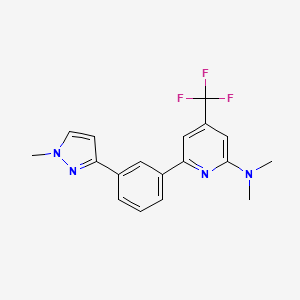 molecular formula C18H17F3N4 B1401763 {6-[3-(1-甲基-1H-吡唑-3-基)-苯基]-4-三氟甲基-吡啶-2-基}-二甲基胺 CAS No. 1311279-58-9