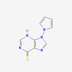 molecular formula C9H7N5S B14017658 9-pyrrol-1-yl-3H-purine-6-thione CAS No. 37154-83-9