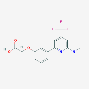 molecular formula C17H17F3N2O3 B1401768 2-[3-(6-二甲基氨基-4-三氟甲基吡啶-2-基)-苯氧基]-丙酸 CAS No. 1311278-71-3