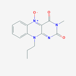 molecular formula C14H14N4O3 B14017680 3-Methyl-5-oxo-10-propyl-5lambda~5~-benzo[g]pteridine-2,4(3H,10H)-dione CAS No. 58668-92-1