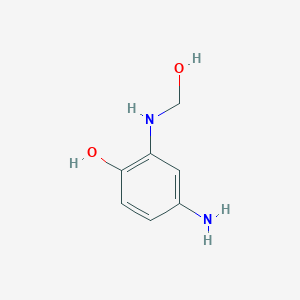 molecular formula C7H10N2O2 B14017732 4-Amino-2-[(hydroxymethyl)amino]phenol CAS No. 373382-96-8