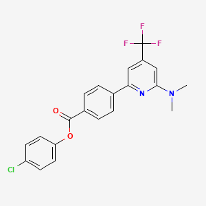 B1401774 4-(6-Dimethylamino-4-trifluoromethyl-pyridin-2-yl)-benzoic acid 4-chloro-phenyl ester CAS No. 1311279-75-0