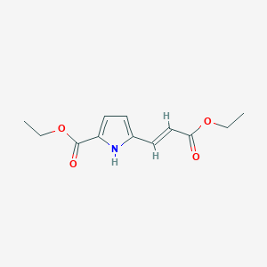 molecular formula C12H15NO4 B14017769 ethyl 5-[(E)-2-ethoxycarbonylvinyl]-1H-pyrrole-2-carboxylate 