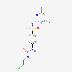 molecular formula C15H18ClN5O3S B14017809 1-(2-Chloroethyl)-3-[4-[(4,6-dimethylpyrimidin-2-yl)sulfamoyl]phenyl]urea CAS No. 93126-95-5