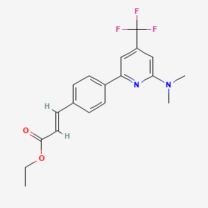 molecular formula C19H19F3N2O2 B1401781 (E)-3-[4-(6-Dimethylamino-4-trifluoromethyl-pyridin-2-yl)-phenyl]-acrylic acid ethyl ester CAS No. 1311284-11-3