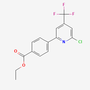 molecular formula C15H11ClF3NO2 B1401782 4-(6-氯-4-三氟甲基-吡啶-2-基)-苯甲酸乙酯 CAS No. 1311278-42-8