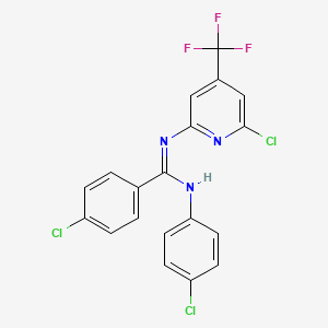 molecular formula C19H11Cl3F3N3 B1401785 4-Chloro-N-(4-chloro-phenyl)-N'-(6-chloro-4-trifluoromethyl-pyridin-2-yl)-benzamidine CAS No. 1311283-67-6
