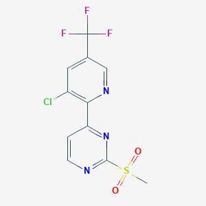 molecular formula C11H7ClF3N3O2S B1401786 4-(3-氯-5-三氟甲基吡啶-2-基)-2-甲磺酰基嘧啶 CAS No. 1311279-97-6
