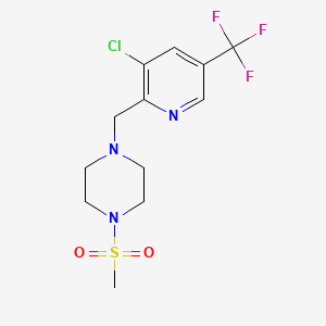 molecular formula C12H15ClF3N3O2S B1401796 1-(3-Chloro-5-trifluoromethyl-pyridin-2-ylmethyl)-4-methanesulfonyl-piperazine CAS No. 1311278-12-2