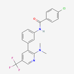 molecular formula C21H17ClF3N3O B1401797 4-Chloro-N-[3-(2-dimethylamino-5-trifluoromethyl-pyridin-3-yl)-phenyl]-benzamide CAS No. 1311278-87-1